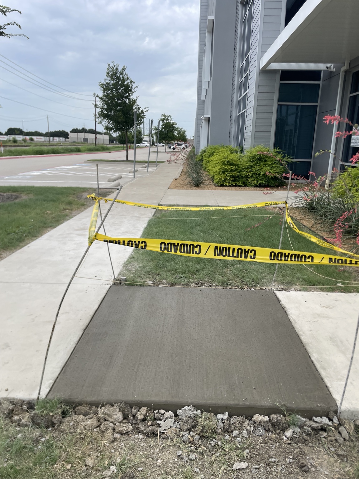 Commercial sidewalk concrete work