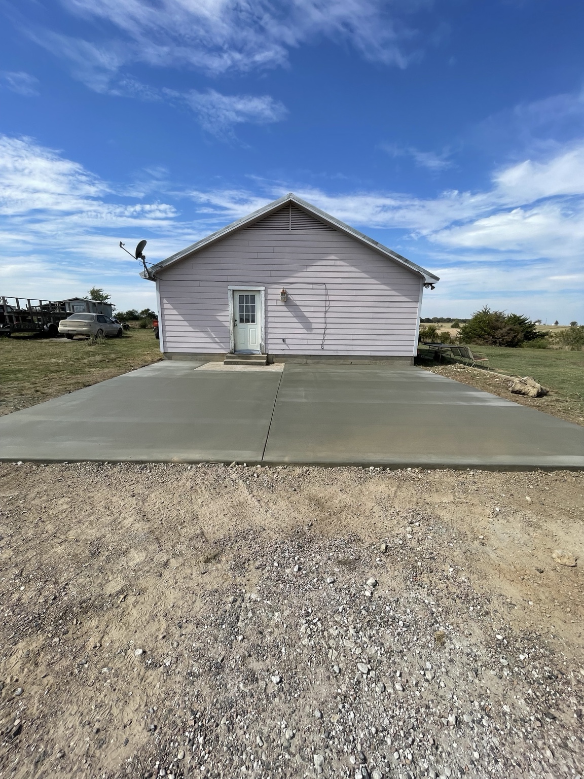 Large finished concrete slab